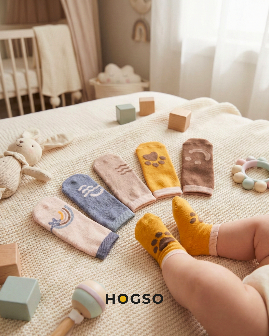 5’li Minik İzler Kaymaz Baskılı Havlu Soket Çorap