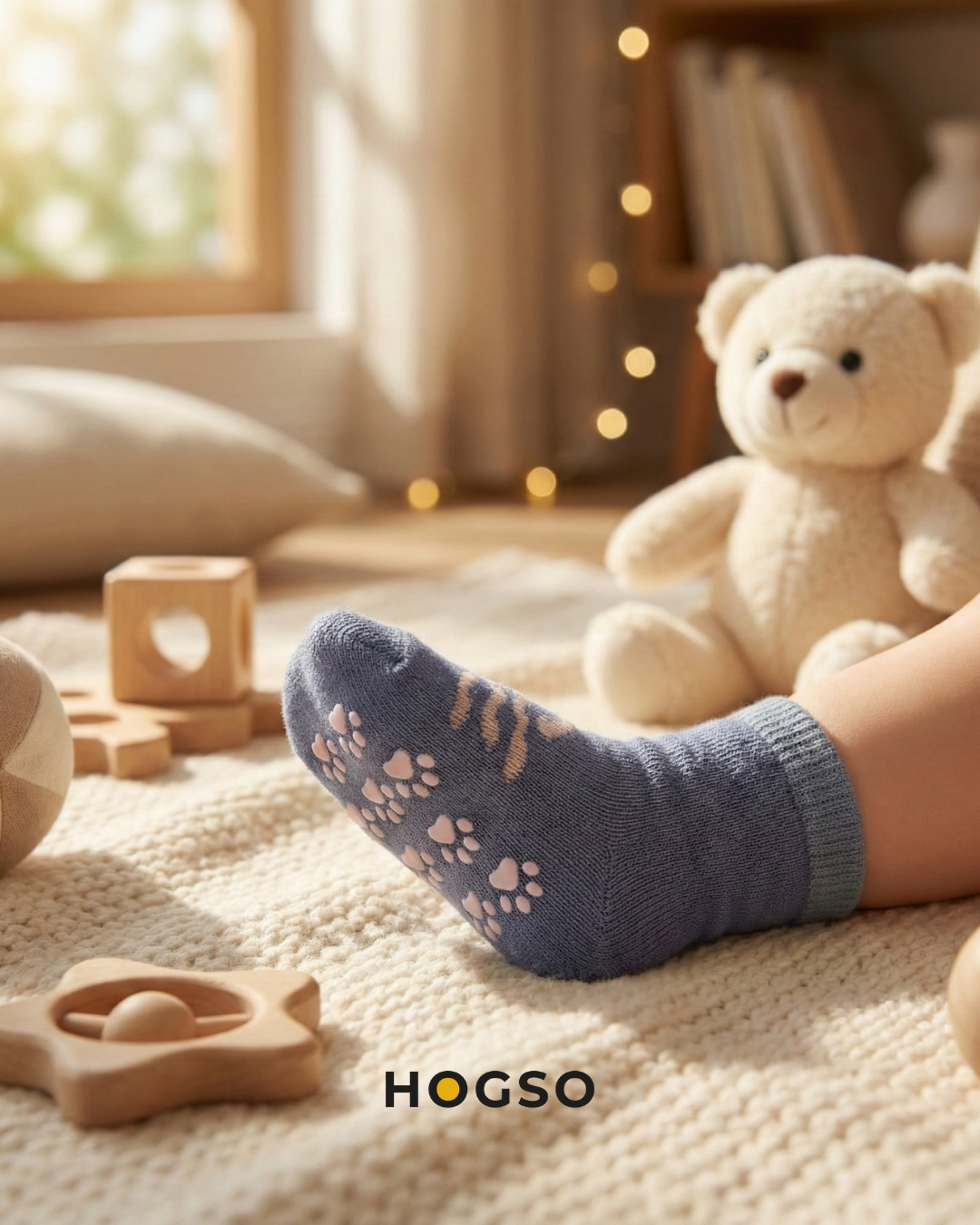 5’li Minik İzler Kaymaz Baskılı Havlu Soket Çorap