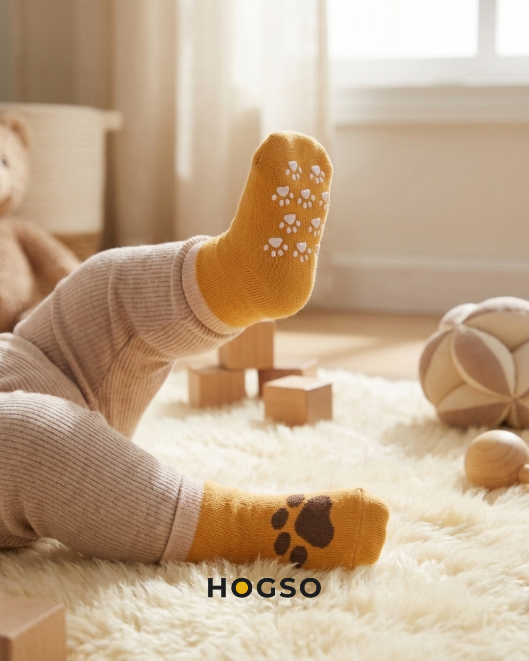 5’li Minik İzler Kaymaz Baskılı Havlu Soket Çorap