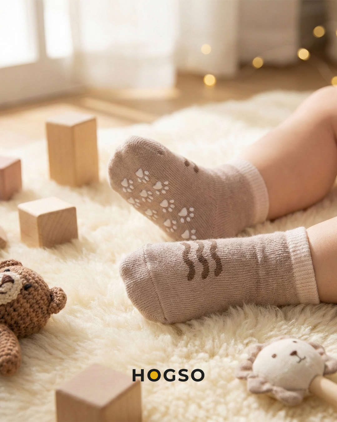 5’li Minik İzler Kaymaz Baskılı Havlu Soket Çorap