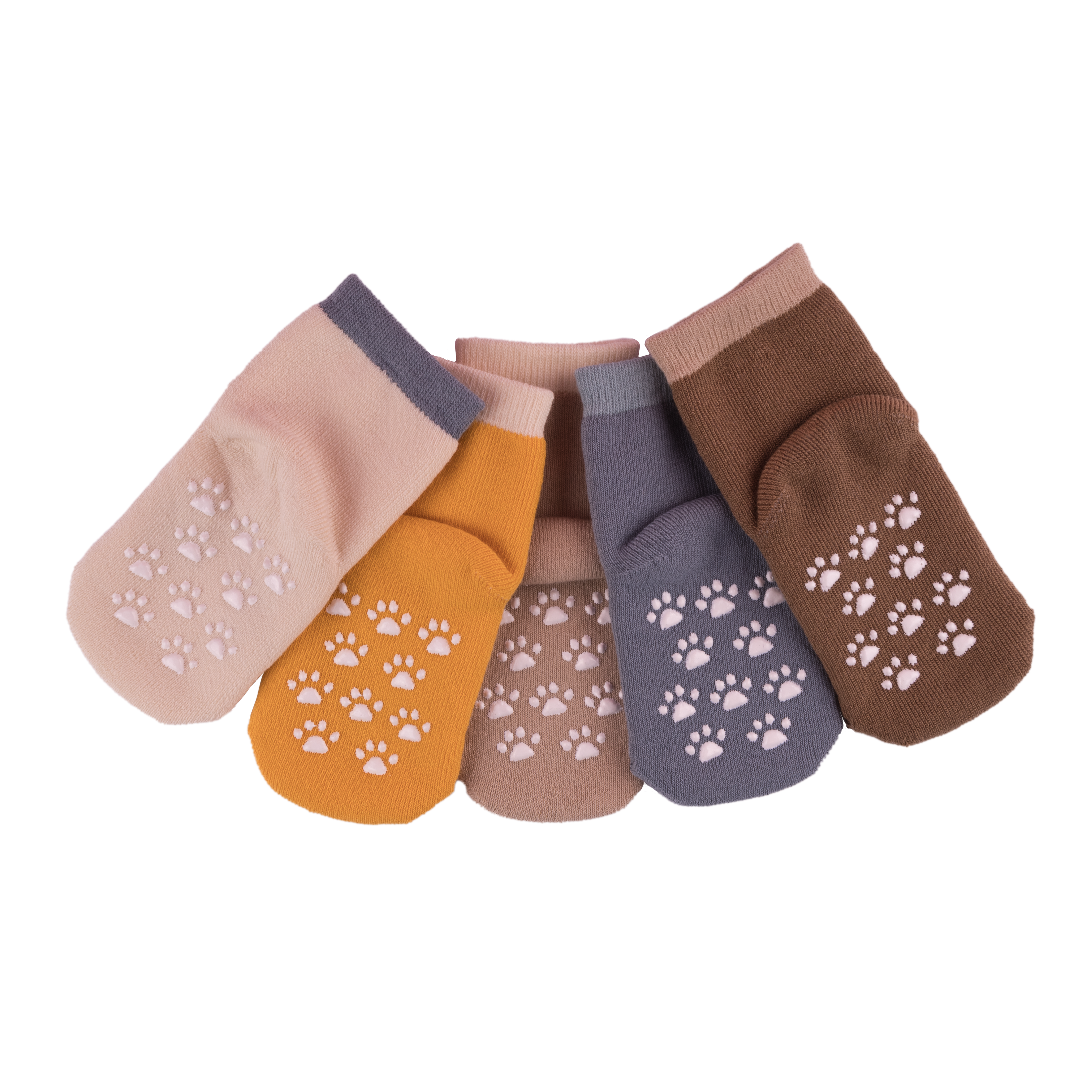 5’li Minik İzler Kaymaz Baskılı Havlu Soket Çorap