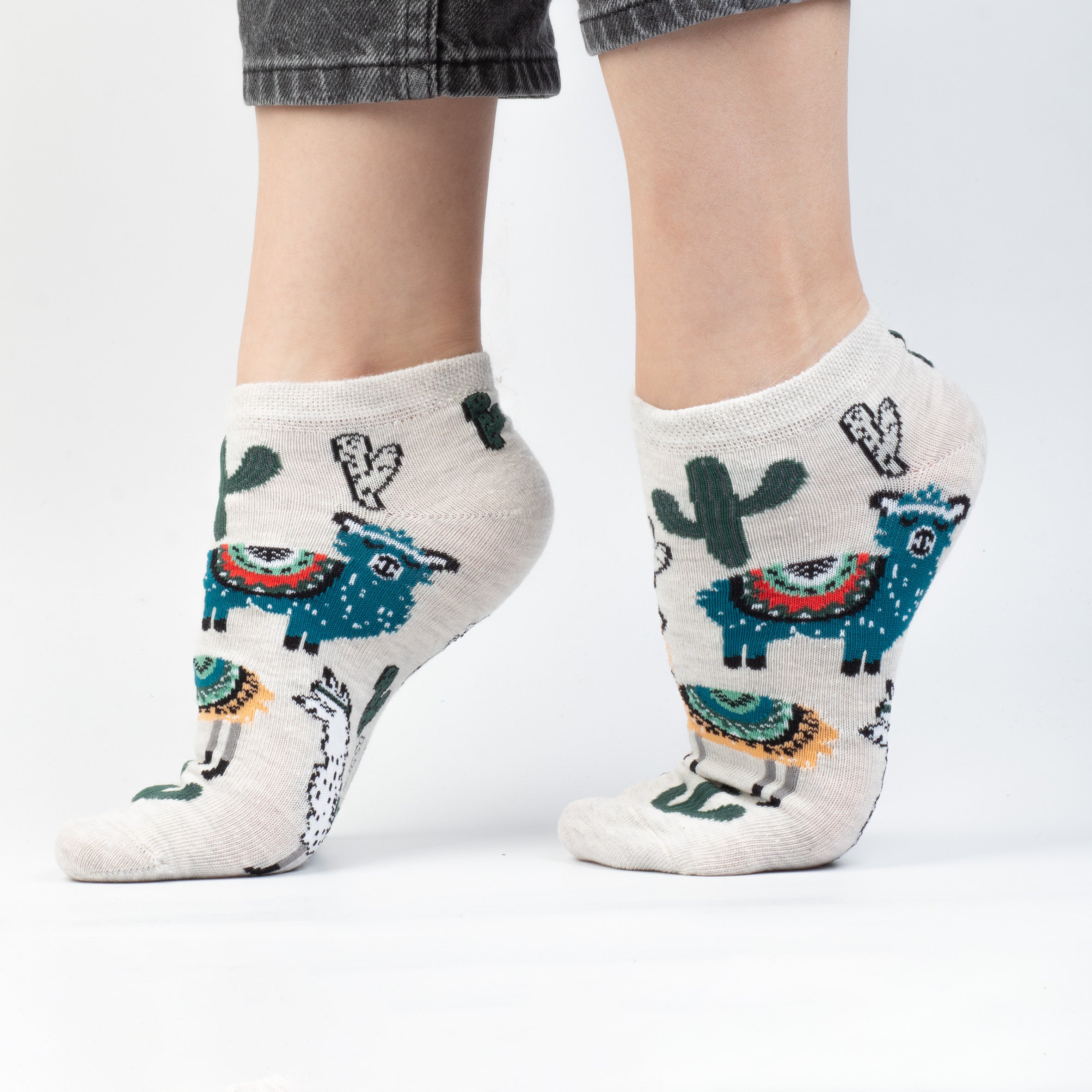 Lama-Dinazor-Köpek Desenli Çorap