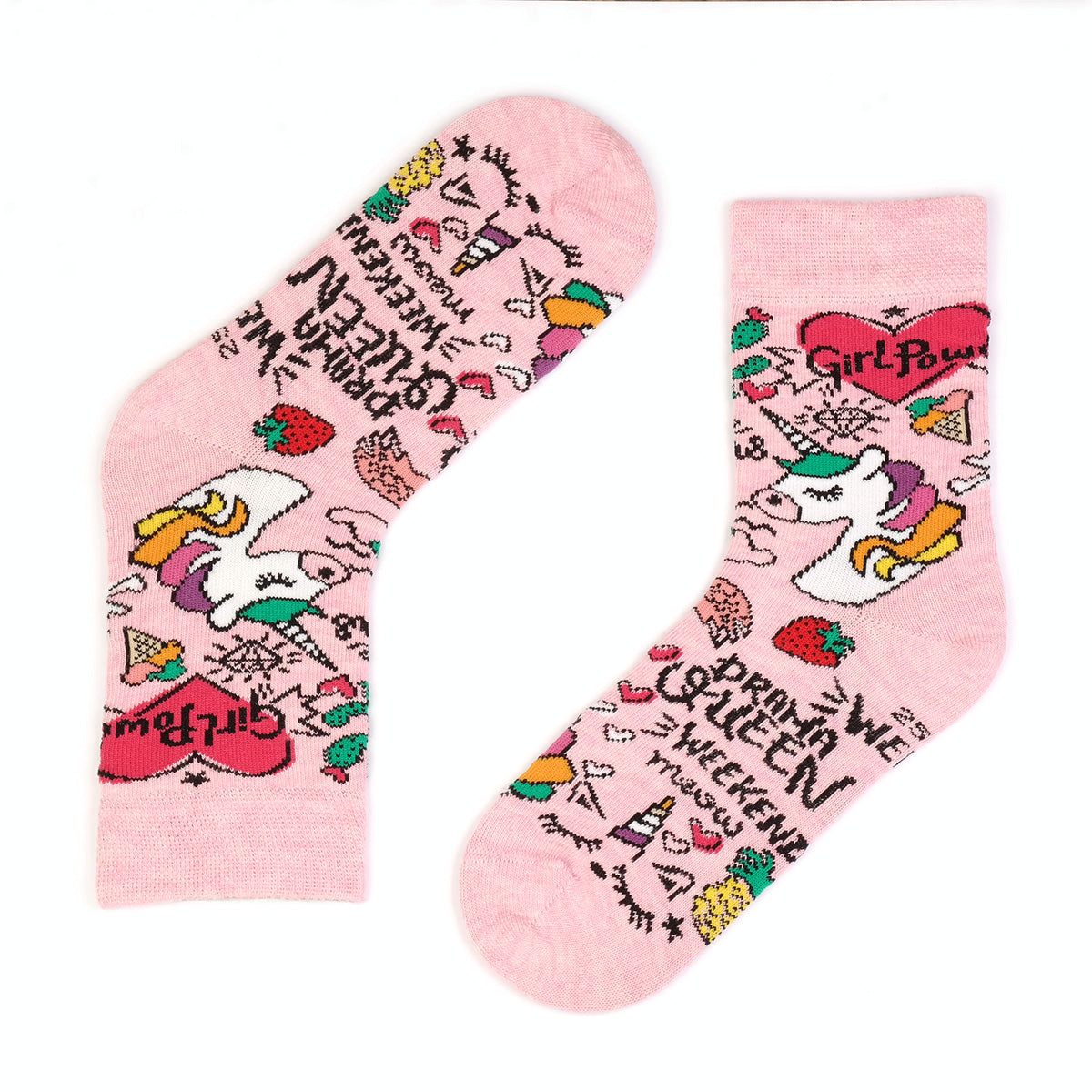 Kraliçe-Tavşan-Kedi Desenli Çorap