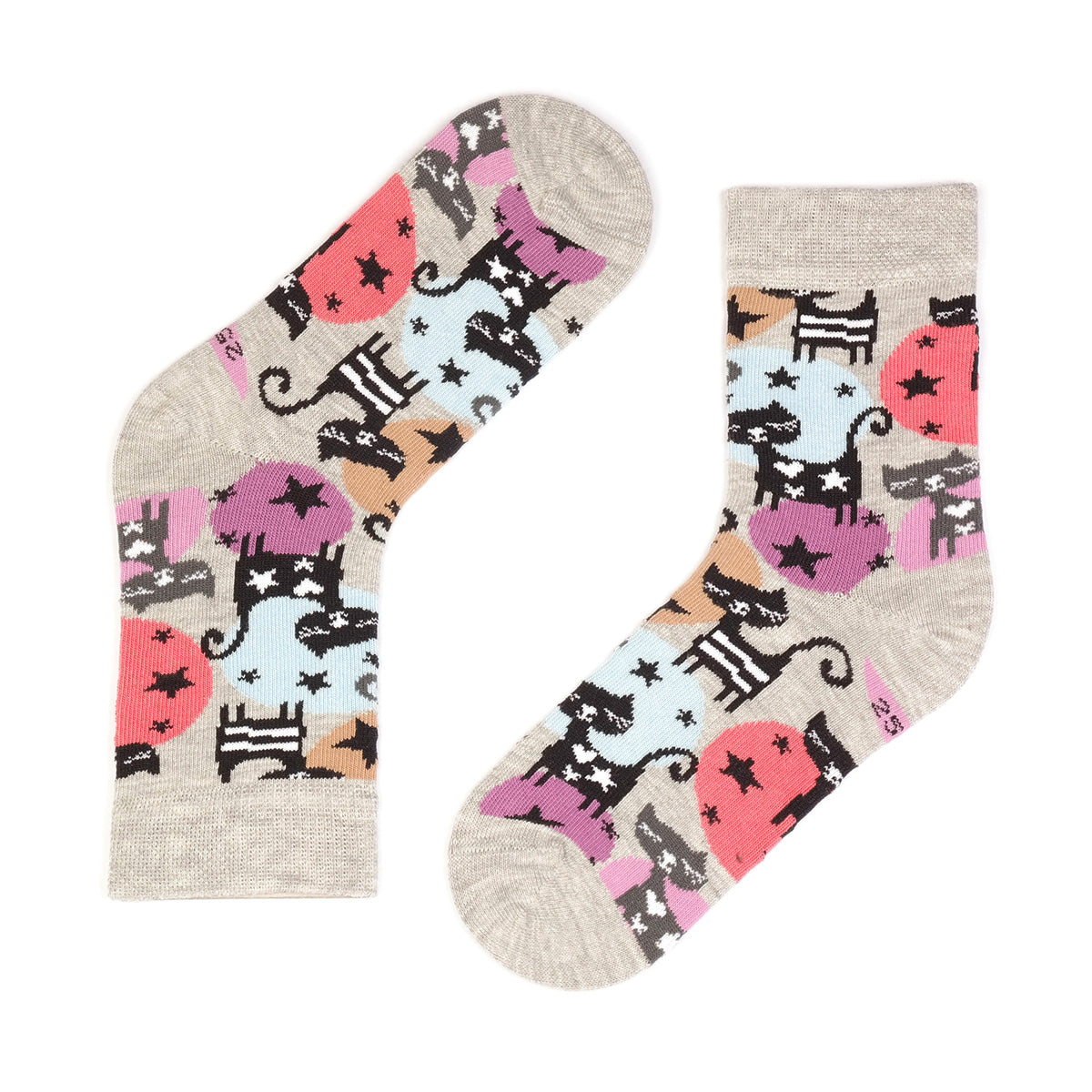 Kraliçe-Tavşan-Kedi Desenli Çorap