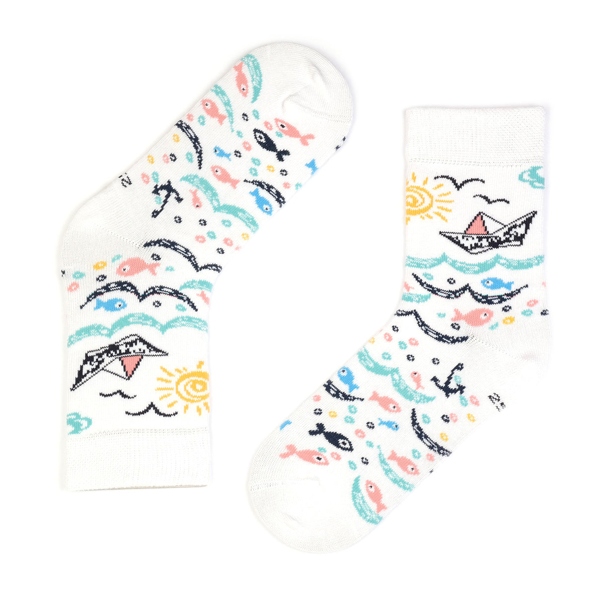 Panda-Balık-Akvaryum Desenli Çorap