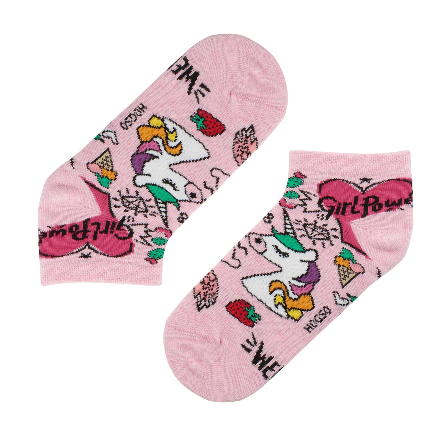 Flamingo-Unicorn Desenli Çocuk Patik Çorap