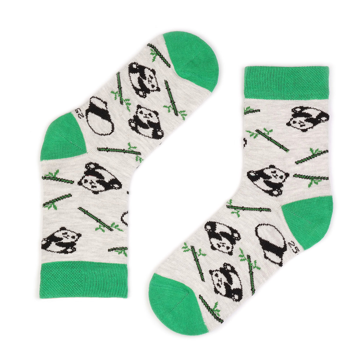 Yeşil Panda Desenli Çocuk Çorap