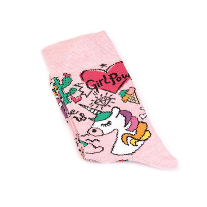 Flamingo-Unicorn Desenli Çocuk Çorap