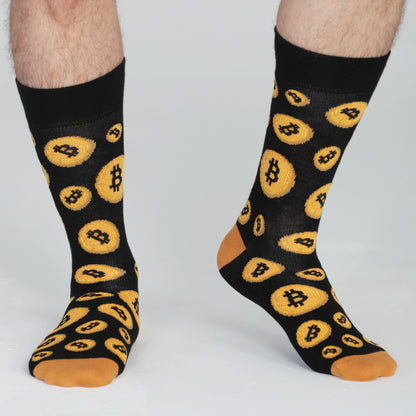 Bitcoin Desenli Siyah Erkek Çorap