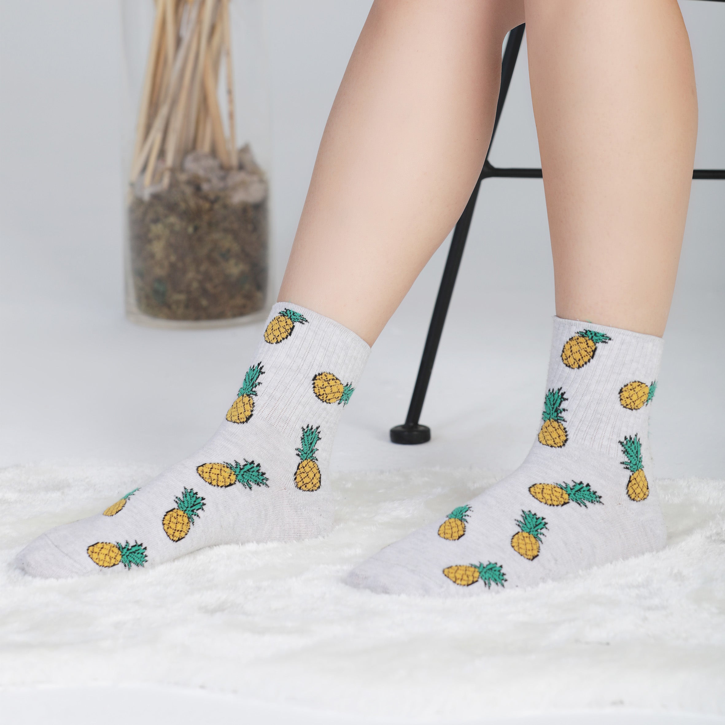 Ananas Desenli Kadın Çorap